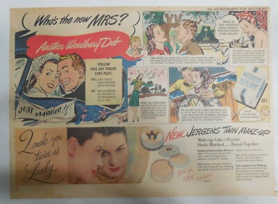 Woodbury Soap Ad: Who's The New Mrs? A Woodsbury Deb ! 1940's 11  x 15 inches