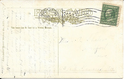 U.S. - MUSCATINE, IOWA, MARCH 1, 1912 FLAG CANCEL ON EMBOSSED HUMOROUS POSTCARD - Picture 2 of 2