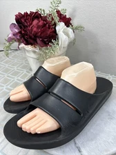 Oofos Oohaa Recovery Black Rubber Slides Sandals EU 46 US Men’s 13 Women’s 15