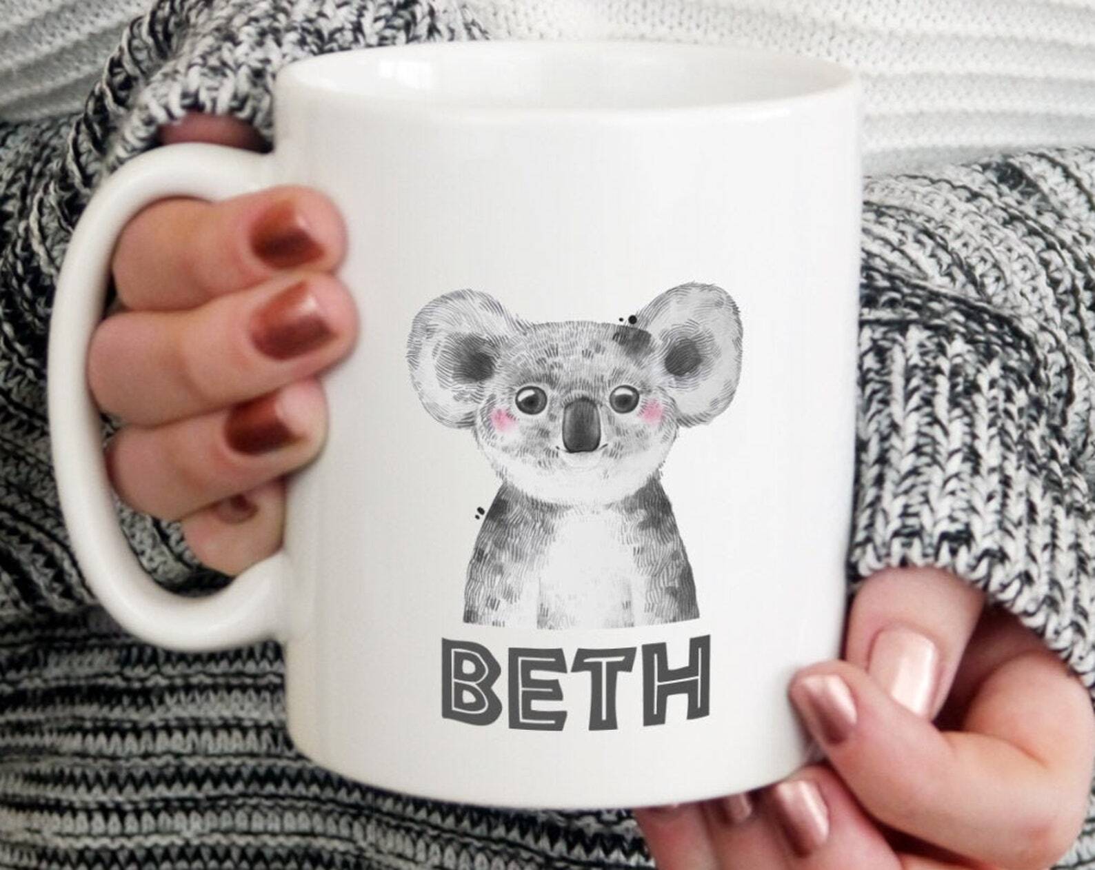 Personalisedkoala Mug Latte Mug Enamel Mug Kids Mug Gift For Her Gift For Him