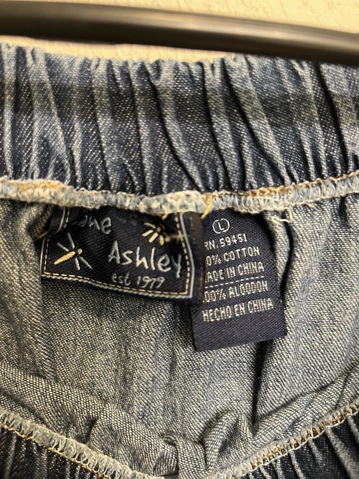 Falda Jean JANE ASHLEY Azul Denim Niveles Elastizada Campesina Larga Talla ML-W37-40" Foto 2 de 2