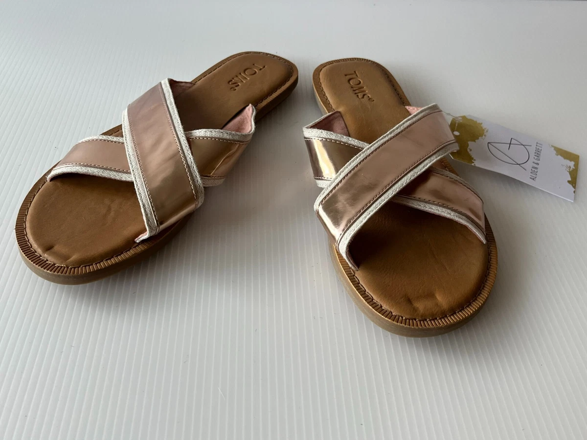 Toms gold sandals sale