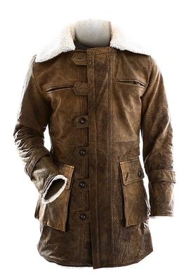 BANE Dark Knight Rises Distressed Dark Brown Real Leather Jacket/Coat