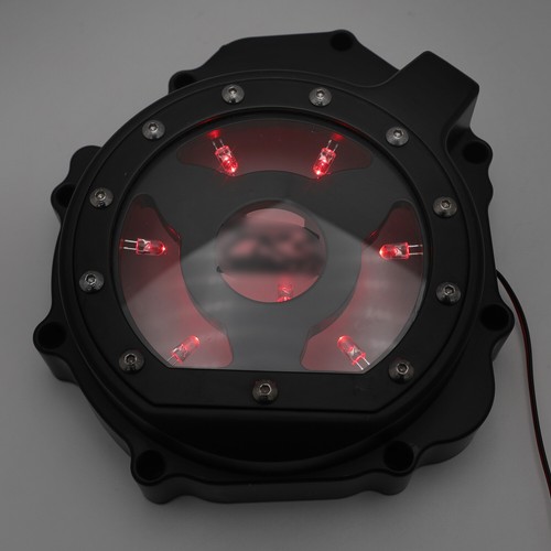2005-2008 Suzuki GSXR1000 Black w/ Red LED Left Engine Stator Cover Guard - Picture 6 of 9