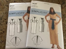 🦋 SIMPLICITY #S9167 - LADIES CLEOPATRA - GREEK GODDESS PATTERN 6-14 / 14-22 FF