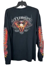 Men’s Hot Leathers 2012 Sturgis Black Hills Rally L/S T-Shirt Size Large Black