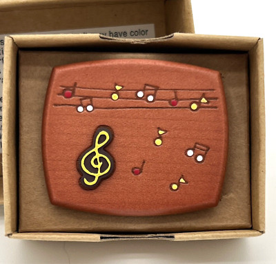 PAPYRUS I Love Music Wooden Wind up Music Box Mini - Canon in D - New Open Box