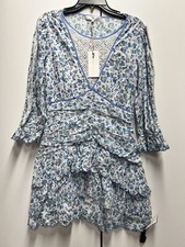 Love shack fancy NWT Blue And Pink floral dress size 8