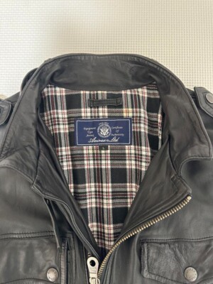 AVIREX Men's Riders Leather Jacket Black Size L free shipping from