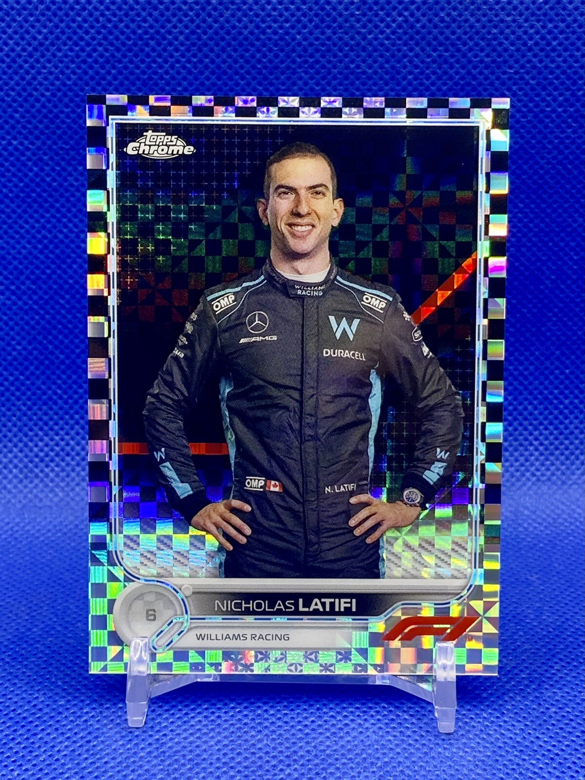 2022 Topps Chrome Formula 1 F1 Nicholas Latifi Checker Flag Refractor #51