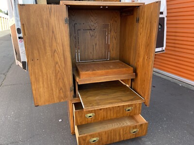 Vintage Drexel Heritage Passage 2 Door Drawer Lited TV Cabinet