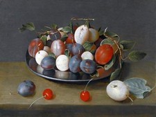 STILL LIFE OF PLUMS by J. Hulsdonck Tile Mural Kitchen Backsplash Ceramic 10x8