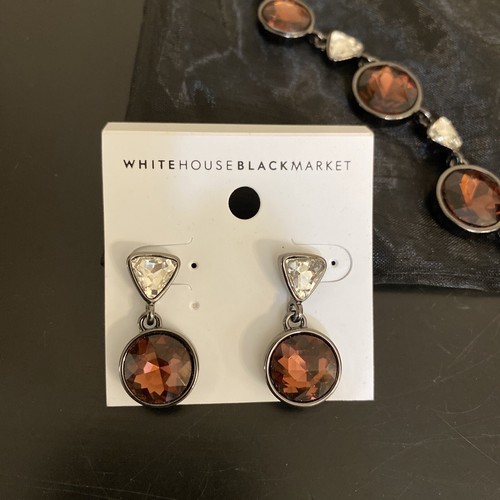 White House Black House Necklace Purple Silver Tone + Earrings New w/Tags!! - Picture 3 of 5