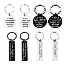 2pcs Friends BFF Keychain True Friendship is A Journey Without End Key Ring Gift