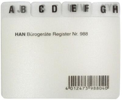 HAN Karteiregister A-Z, PP, A8 quer, transluzent, 12-teilig
