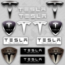 Tesla Sport Shield Medal Car Logo Sticker Vinyl 3D Decal Stripes Decor Limited