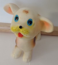 1960's white dog rubber plastic child's squeaky squeak squeeze Toy Figure