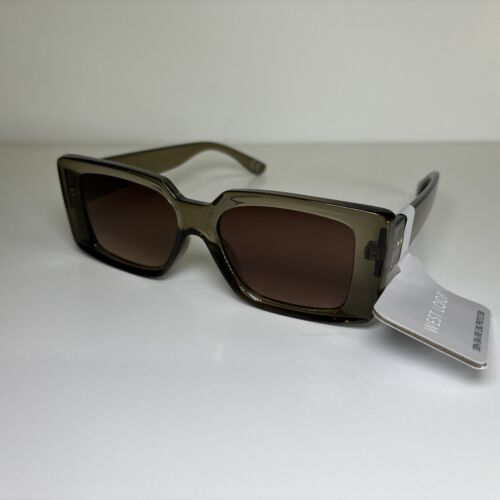 West Loop Sunglasses Women’s Square Tan 100 UVA-UVB Lens Protection - Picture 1 of 9