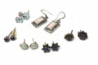 X 6 Lot of Vintage Sterling Silver 925 Opal Topaz Dropper Earrings 10.9 g