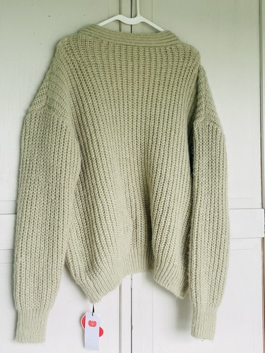 Cider Womens Cardigan Sweater Large NWT V-neck Button Up Beige - Picture 11 of 12