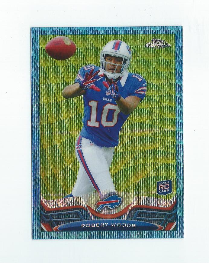 2013 Topps Chrome Blue Wave Refractor #3 Robert Woods RC Rookie Bills Rams
