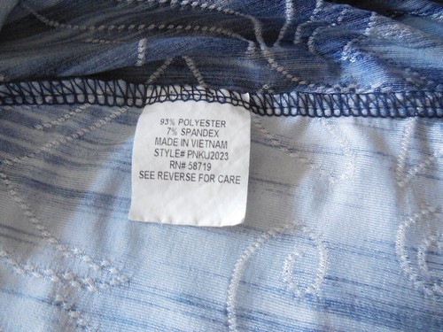 Camicia tunica blu fluente variegata collezione NY scollo 3/4 maniche Petite Large - Foto 8 di 12