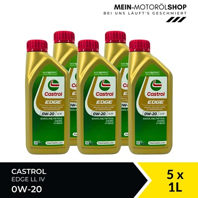 Castrol Edge 0W-20 LL IV BMW Ford MB VW Porsche ACEA C5/C6 5x1 Liter = 5 Liter