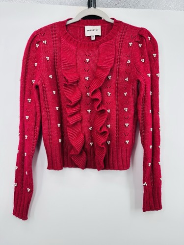 Industrie Pullover Gr. M Burgunderrot �� Eingebettet Neuwertig - Bild 11 von 11