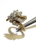 14k yellow gold 2.03ct I2 H round cluster band ring 8.2g 7.25 ladies — photo 7