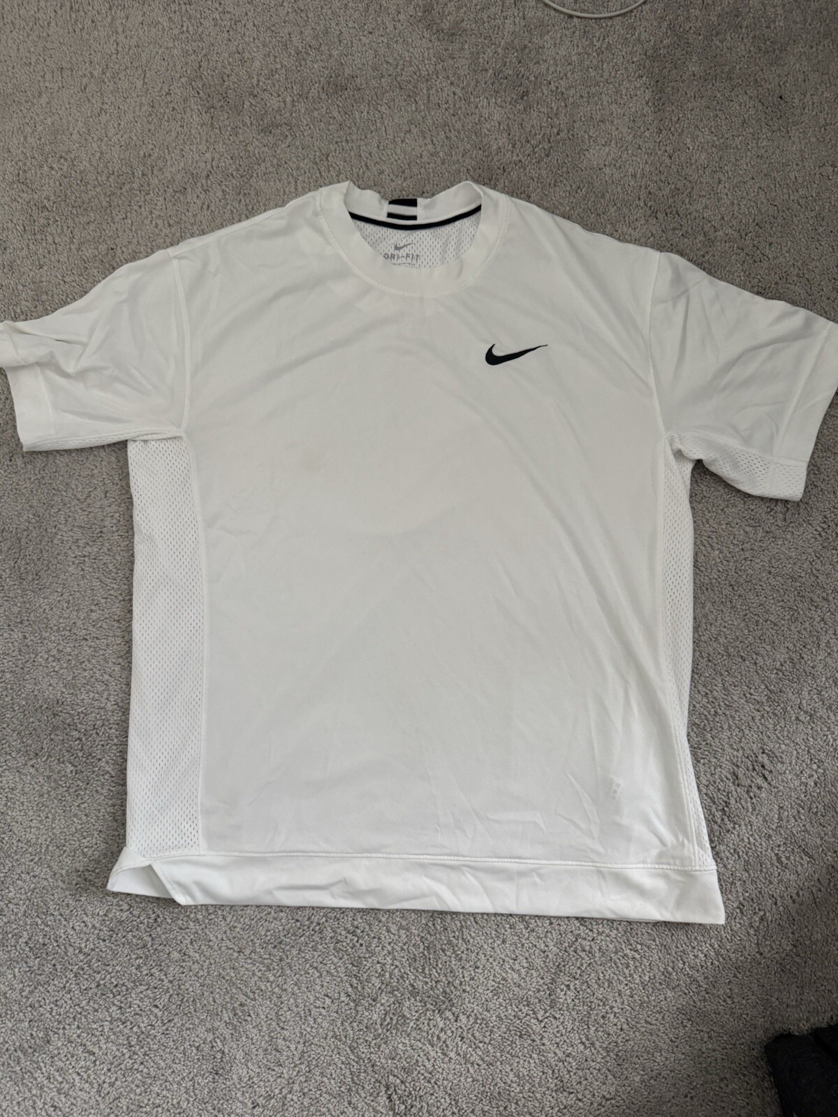NIKE Men's Dri-Fit White Tee Shirt- Large