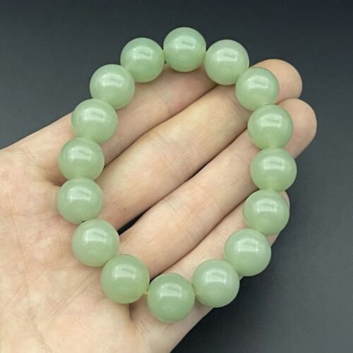 Chinesisches natürliches Hetian Jade handgeschnitzt exquisites rundes Perlenarmband - Bild 3 von 7