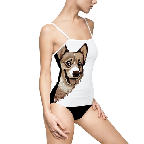 One Piece peeking corgi swimsuit - Picture 8 of 41
