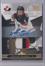 2018-19 UD Team Canada Patch Autograph Rookie Lauriane Rougeau RC Auto 148/199
