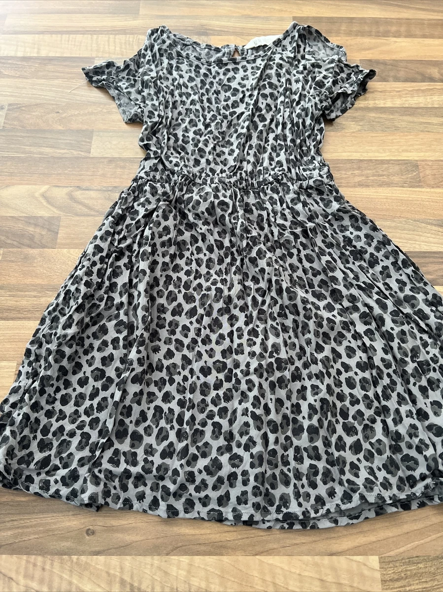 Girls H M Leopard Print Dress. Age 8 9