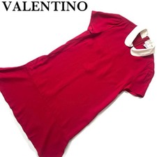 Red Valentino Short Sleeve Dress With Ruffle Collar
