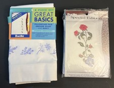1997 Bucilla Stamped Cross Stitch Special Edition ROSES Pillowcases  2 Extra