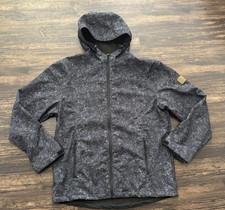 Little Donkey Andy Men's Jacket Black Geometric Full Zip Water Repellent L