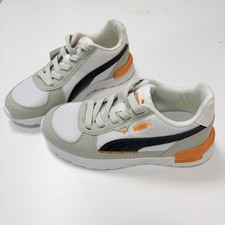 NEW Puma Graviton AC PS Boy s Sneakers Size 1C White Orange Gray Navy