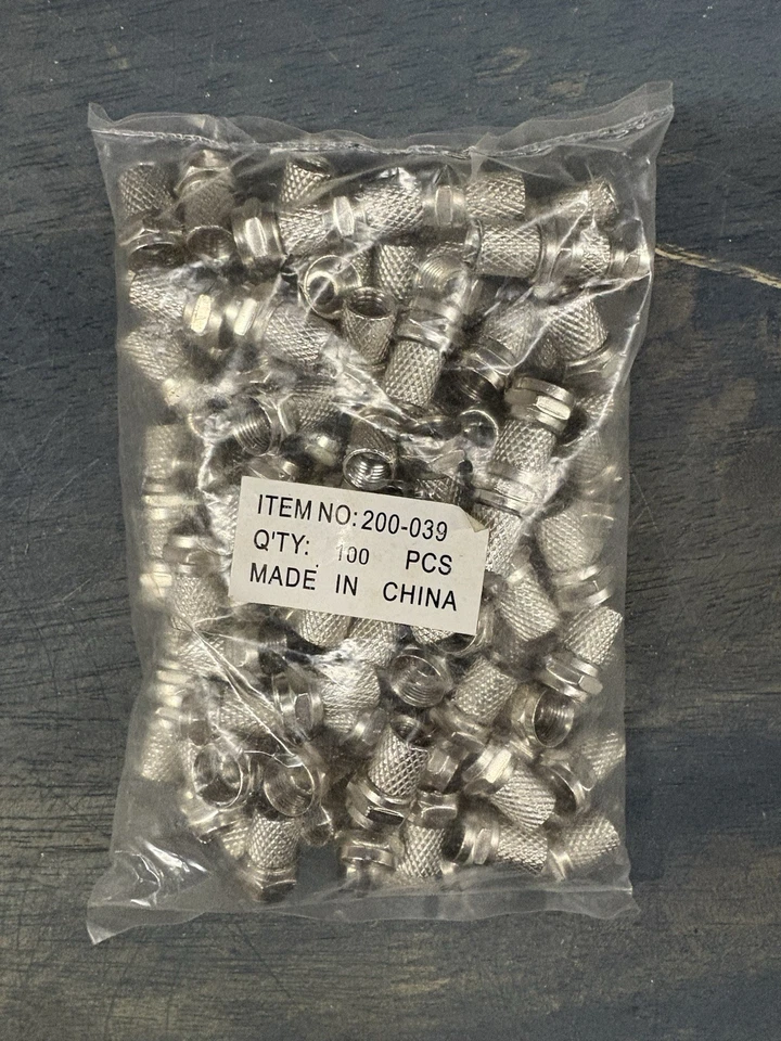 100 Count Bag Twist-On  RG6 Coax Connectors-  Order in Bulk - Image 2 of 4