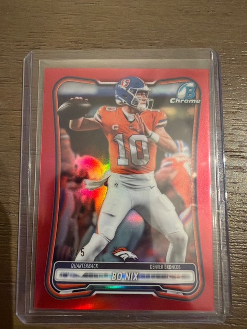 2026 Topps Bowman Football bo nix RED PARALLEL 5/5 #33 Bronco