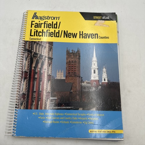 Hagstrom Atlas Fairfield Litchfield New Haven Counties 2007 Edition Spiral-bound