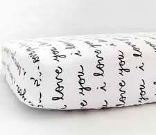 "I Love You" Fitted Crib Sheet - 100 Cotton Baby Bedding for Boy/Girl Nursery