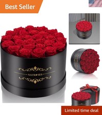 27 Piece Forever Preserved Roses in a Box, Preserved Flowers for Delivery Bir...