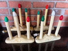 4 XMAS Window Candoliers Candelabra Electric Plastic Drip Candles BULBS UNCLUDED