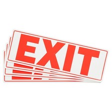 4Pcs Exit Signs Stickers Self-Adhesive Paper,Red