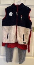 NWT Eddie Bauer Boy's 3 Pc Set Outfit Fleece Vest, Graphic T-Shirt  Sweatpants