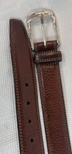 Brighton Mens Mahogany Brown Leather Belt Size 34 Handcrafted USA M10385
