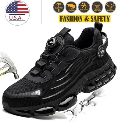 Indestructible Mens Work Shoes Steel Toe Shoes Lightweight Sneakers Safety Boots
