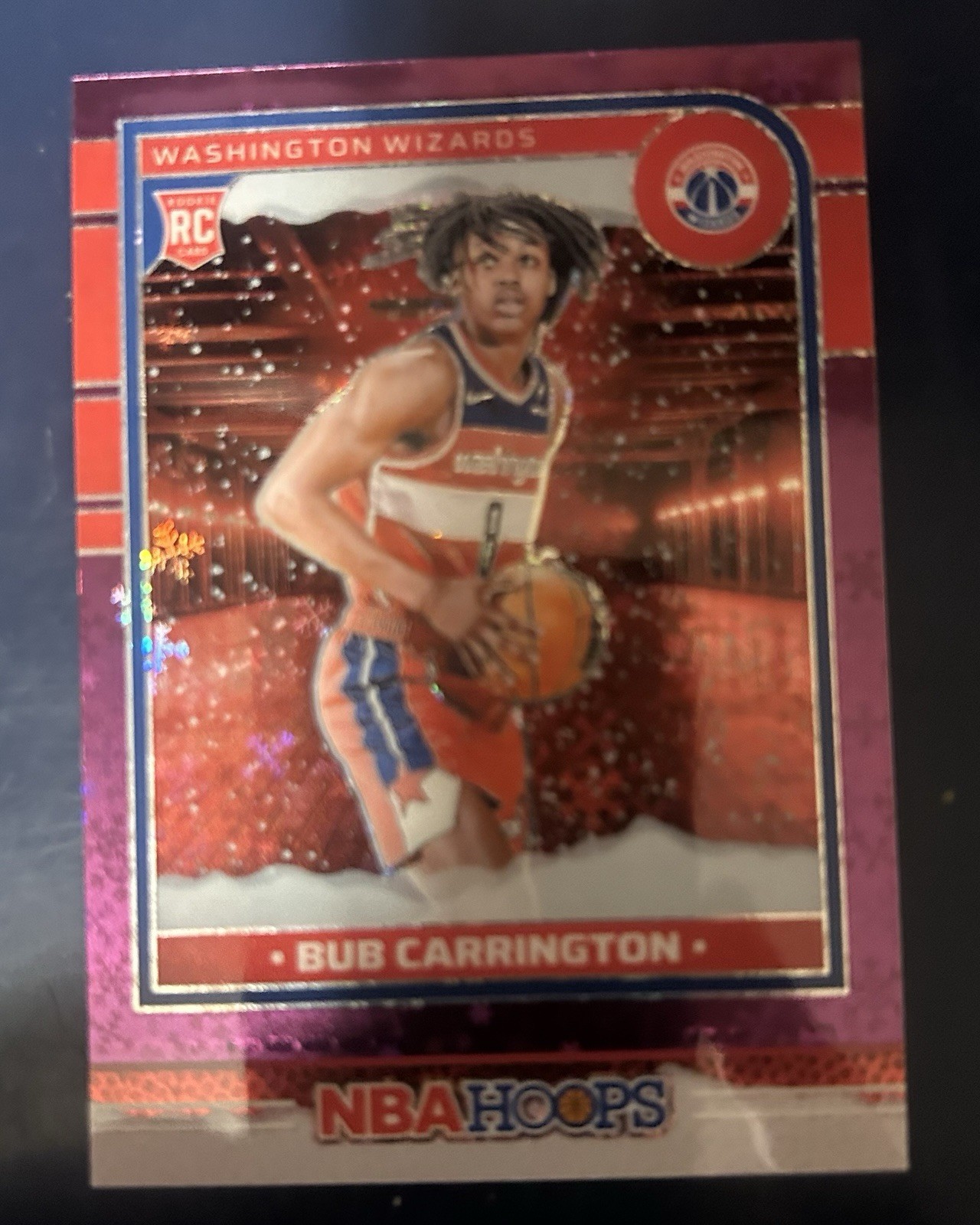 2024-25 Hoops Winter #244 Bub Carrington Purple Prizms Premium