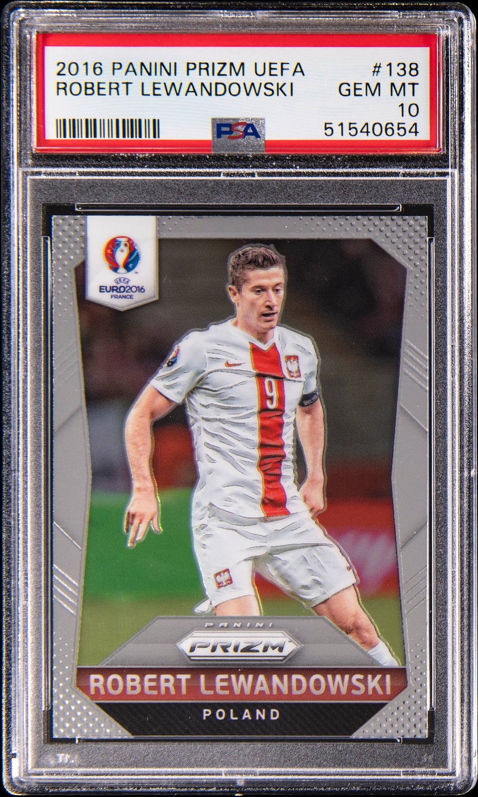2016 Panini Prizm UEFA #138 Robert Lewandowski - PSA GEM MT 10